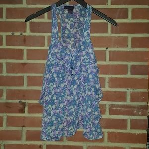 Sheer flower print top